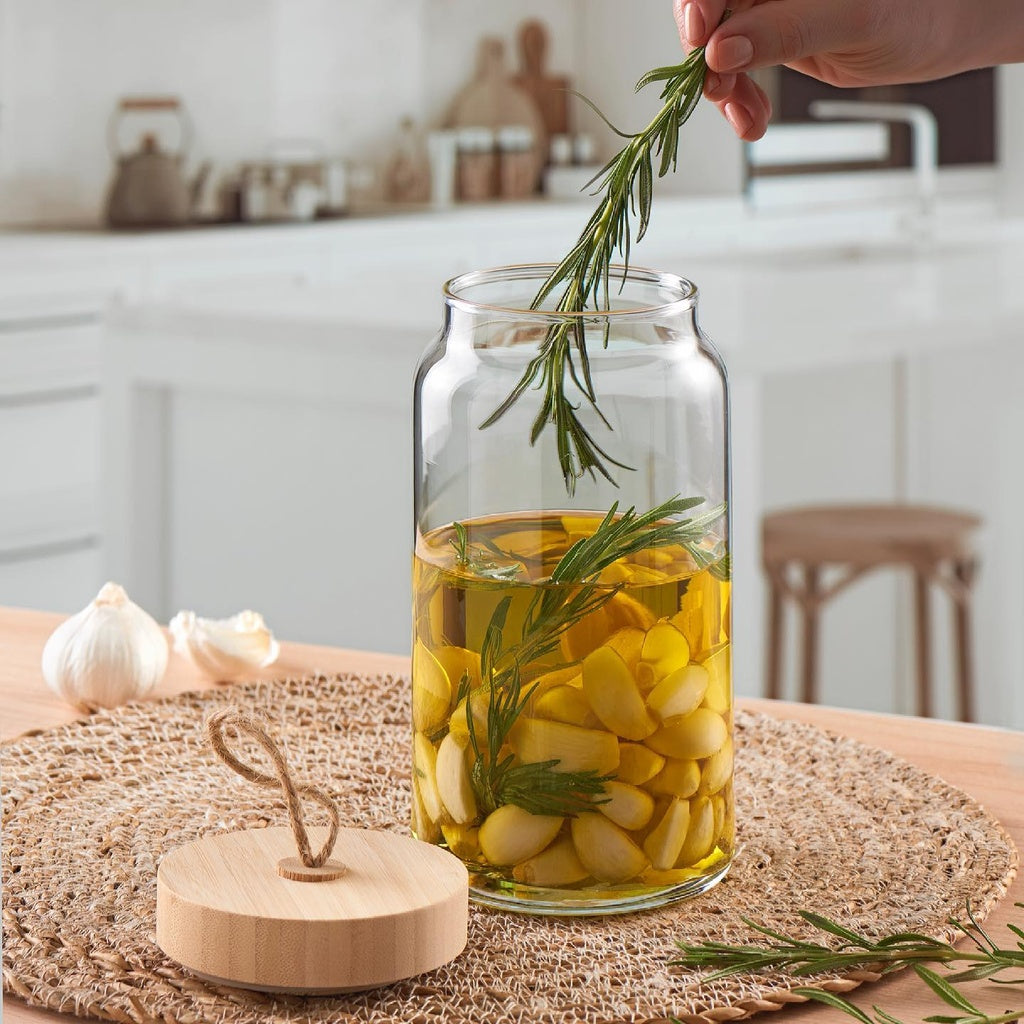 Glass Jar 1130cc /GB- WOODY